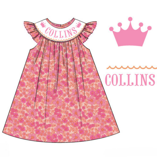 Pink Floral Crown Dress Preorder