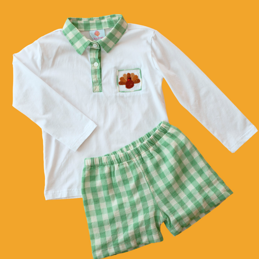 Boys Turkey Polo/Shorts Set