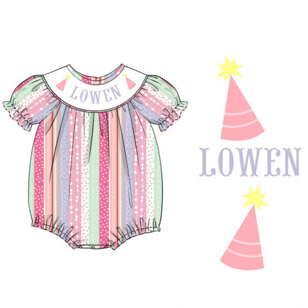 Adorable smocked bubble bundle for KMCCORMICK top