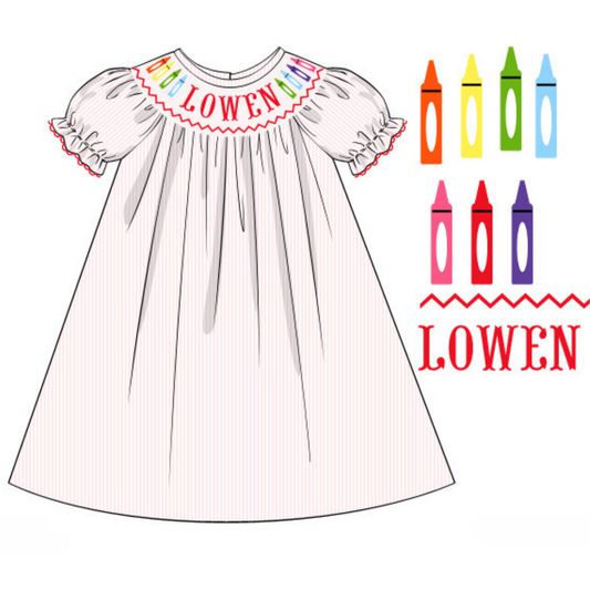 Personalized Crayon Dress PREORDER